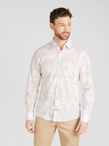 JOOP! Jeans - Regular Fit Camisa 'Hanson3' em branco: frente