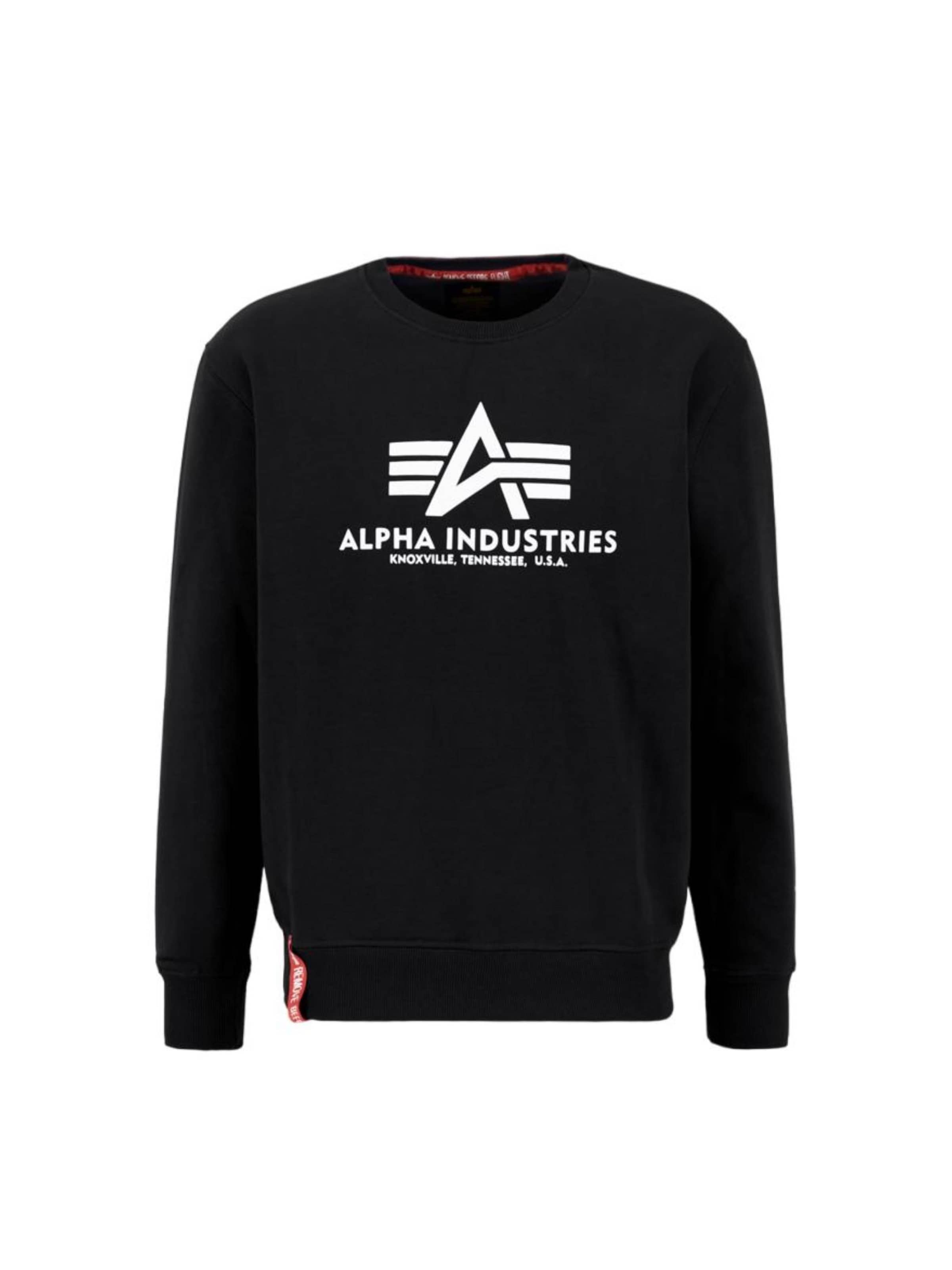 ALPHA INDUSTRIES Sweatshirt 'Basic Logo' in Black: front