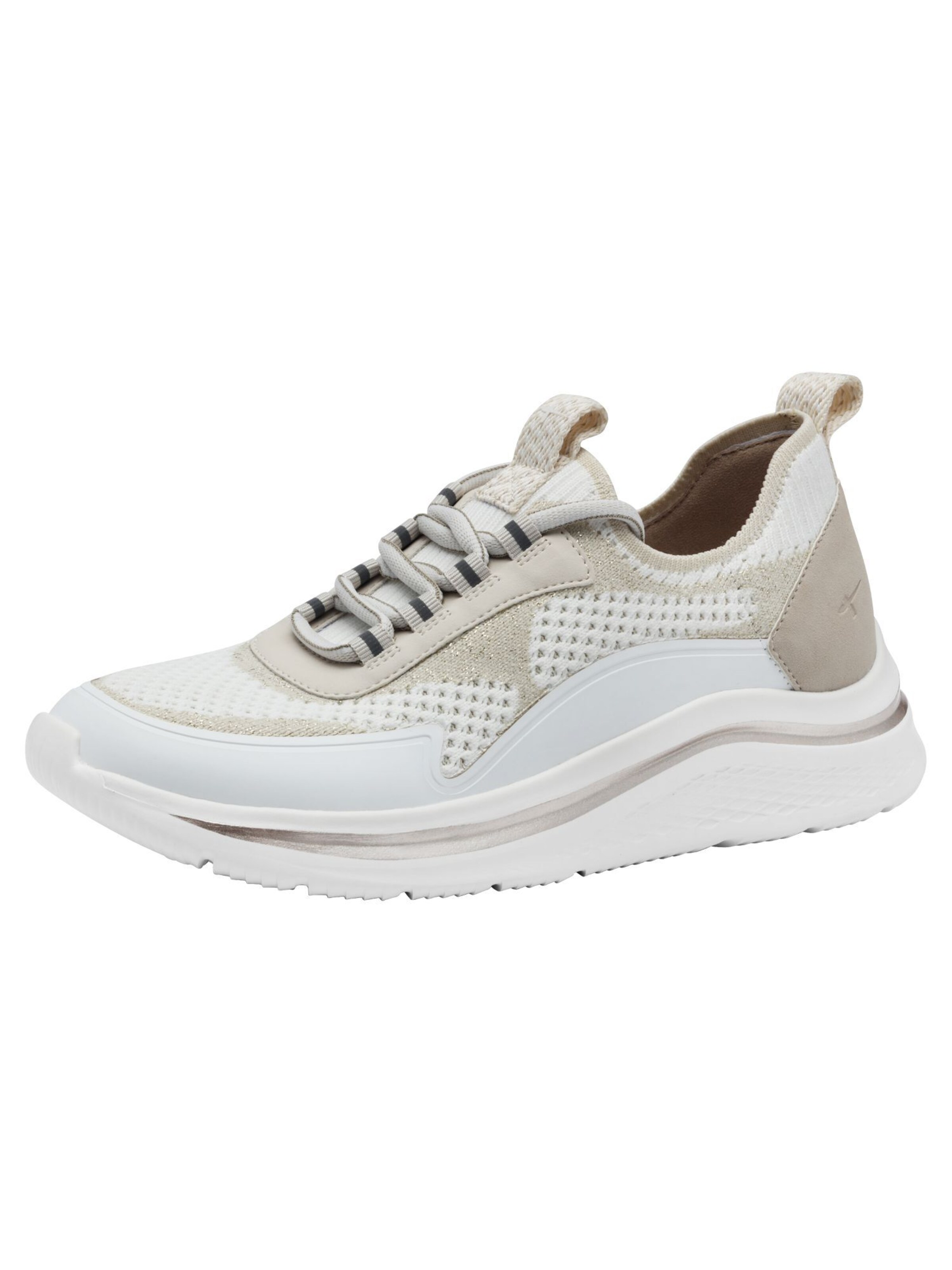 Baskets basses Tamaris en beige : devant