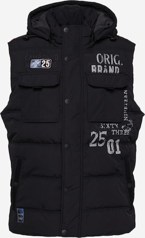 CAMP DAVID Vest in Black: front