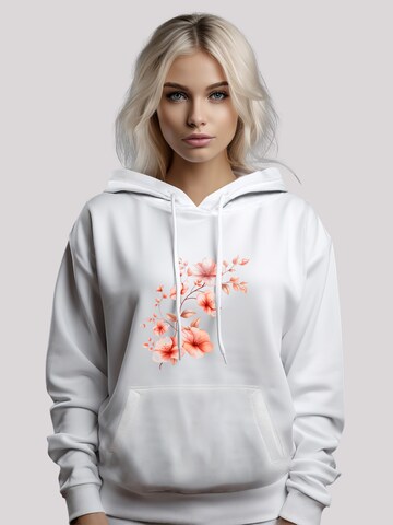 F4NT4STIC Sweatshirt 'Rosa Blumenzweig 3D' in Wit: voorkant