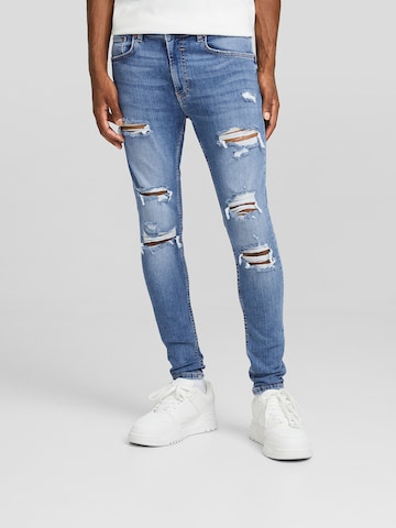 Bershka Skinny Jeansy w kolorze niebieski: przód