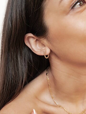 Boucles d'oreilles 'Medium Beaded Hoop' Hey Happiness en or