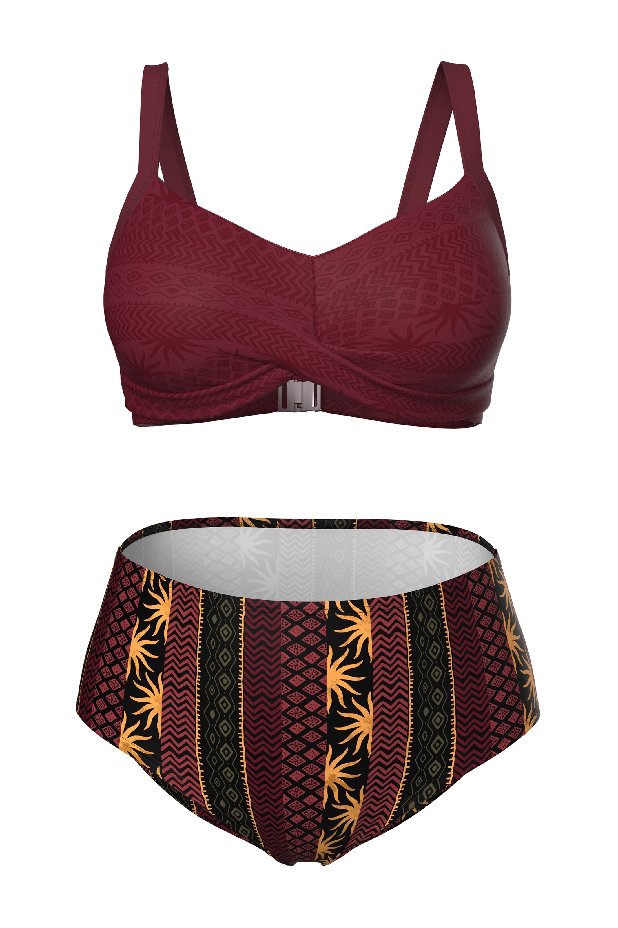 Ulla Popken Minimizer Bikini in Rot: Vorderseite