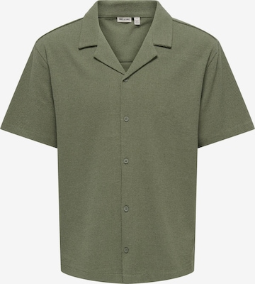 Only & Sons Comfort fit Overhemd 'ONSKosta' in Groen: voorkant
