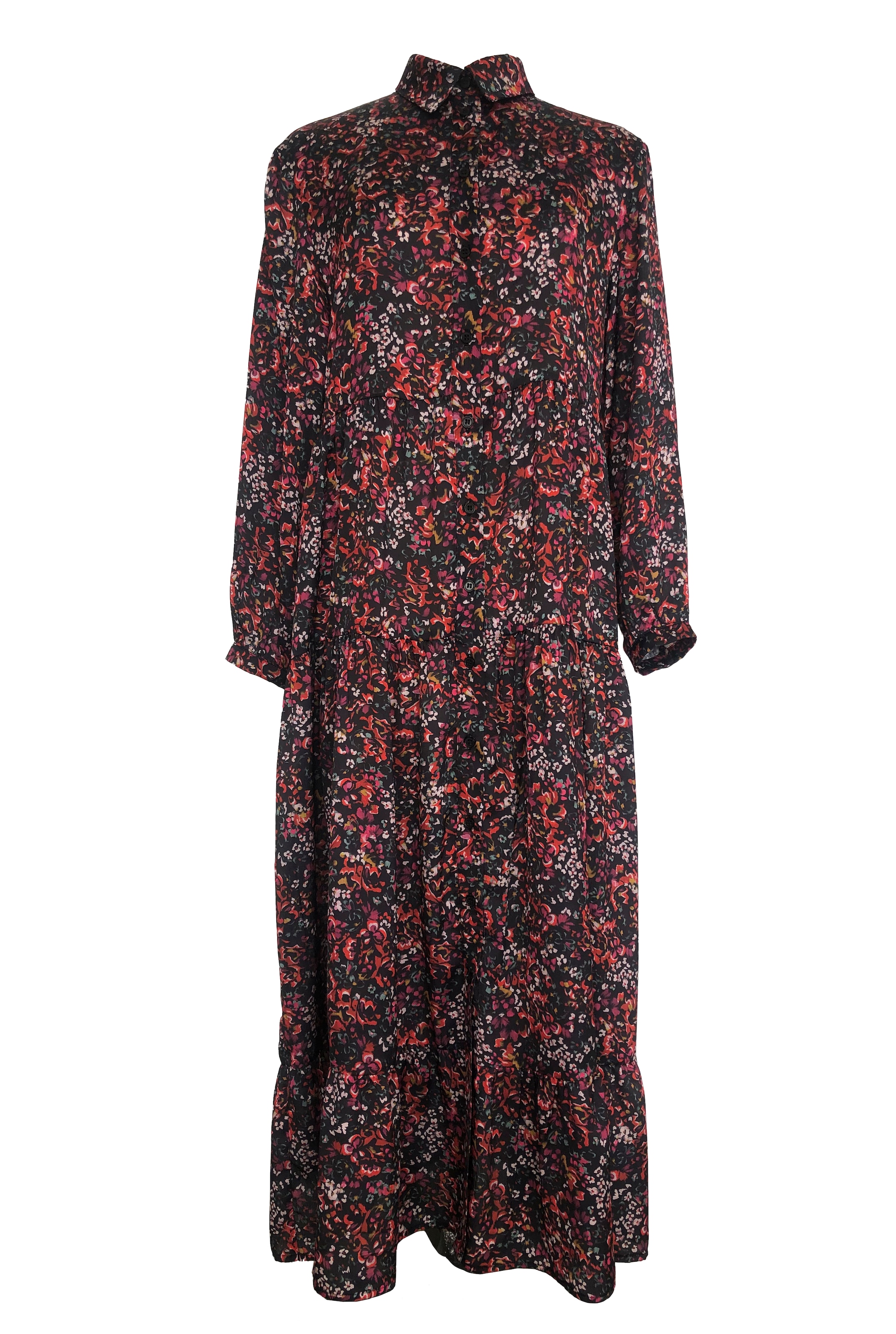 MELROSE Shirt Dress in Black: front