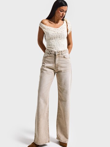 IT'S BASIC Regular Jeans 'EMMA STRAIGHT MID RISE JEANS' in Beige