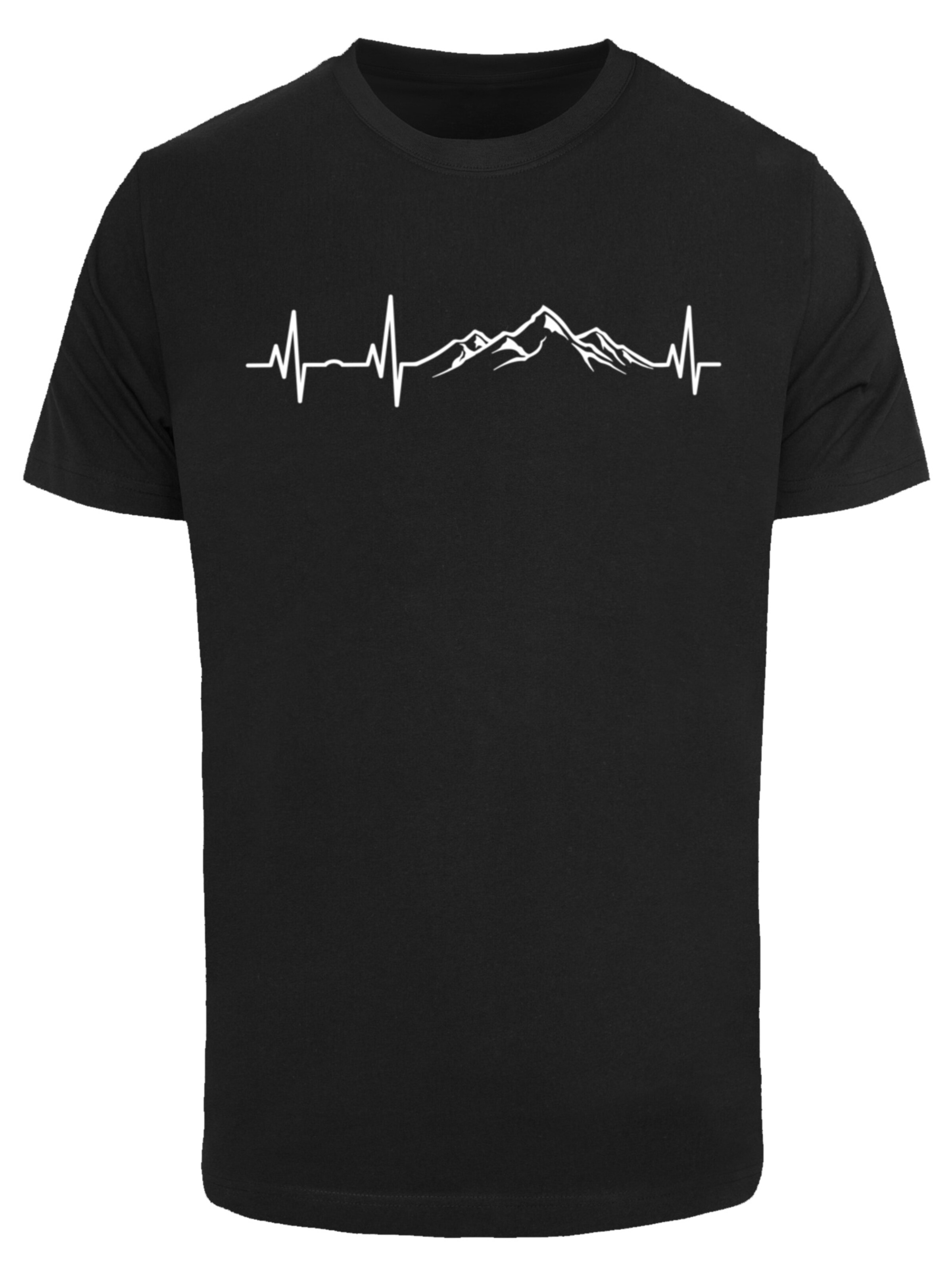 T-Shirt 'Mountain Heartbeat' F4NT4STIC en noir : devant