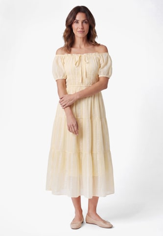Usha - Vestido 'Floral' em amarelo: frente