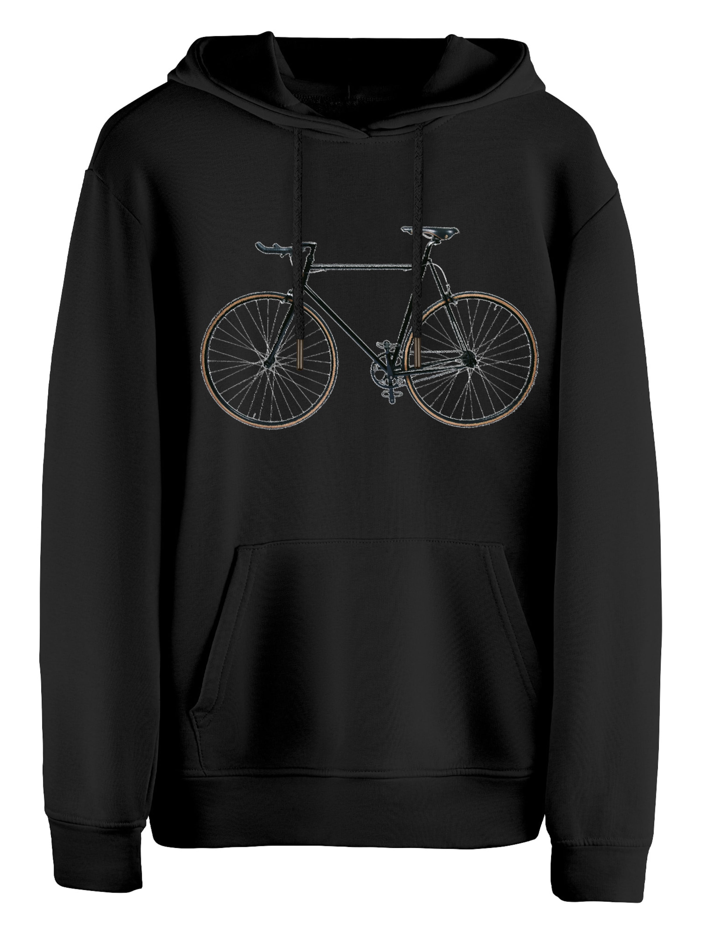 Felpa 'Bike - Fahrrad' di Cotton Prime in nero: frontale
