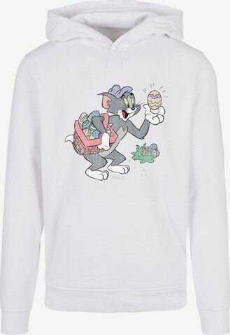 ABSOLUTE CULT Sweatshirt 'Tom and Jerry - Tom Egg Hunt' in Wit: voorkant