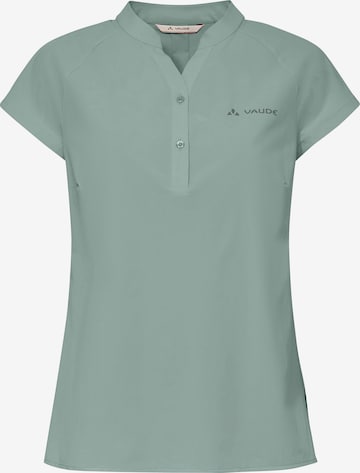 VAUDE Athletic Button Up Shirt 'Yaras II' in Green: front