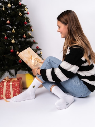 Occulto Socks 'Christmas Claus' in White