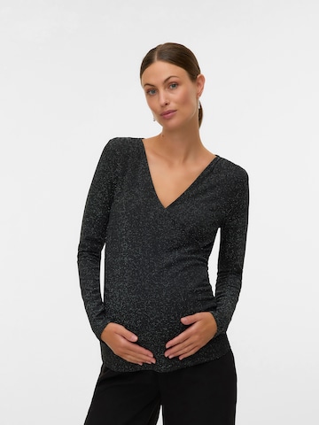 Tricou 'MLMINDY' de la MAMALICIOUS pe negru: față