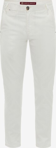 CIPO & BAXX Regular Chino Pants in White: front