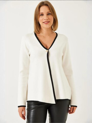 Bianco Lucci Gebreid vest in Wit: voorkant