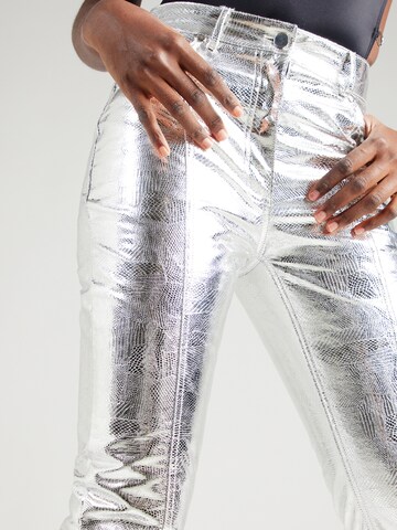 River Island Regular Trousers in Silver