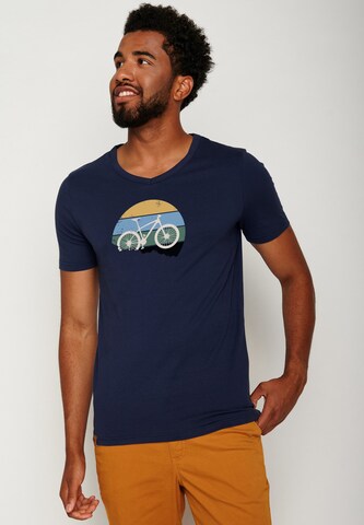GREENBOMB Shirt 'Bike Downhill' in Blue: front