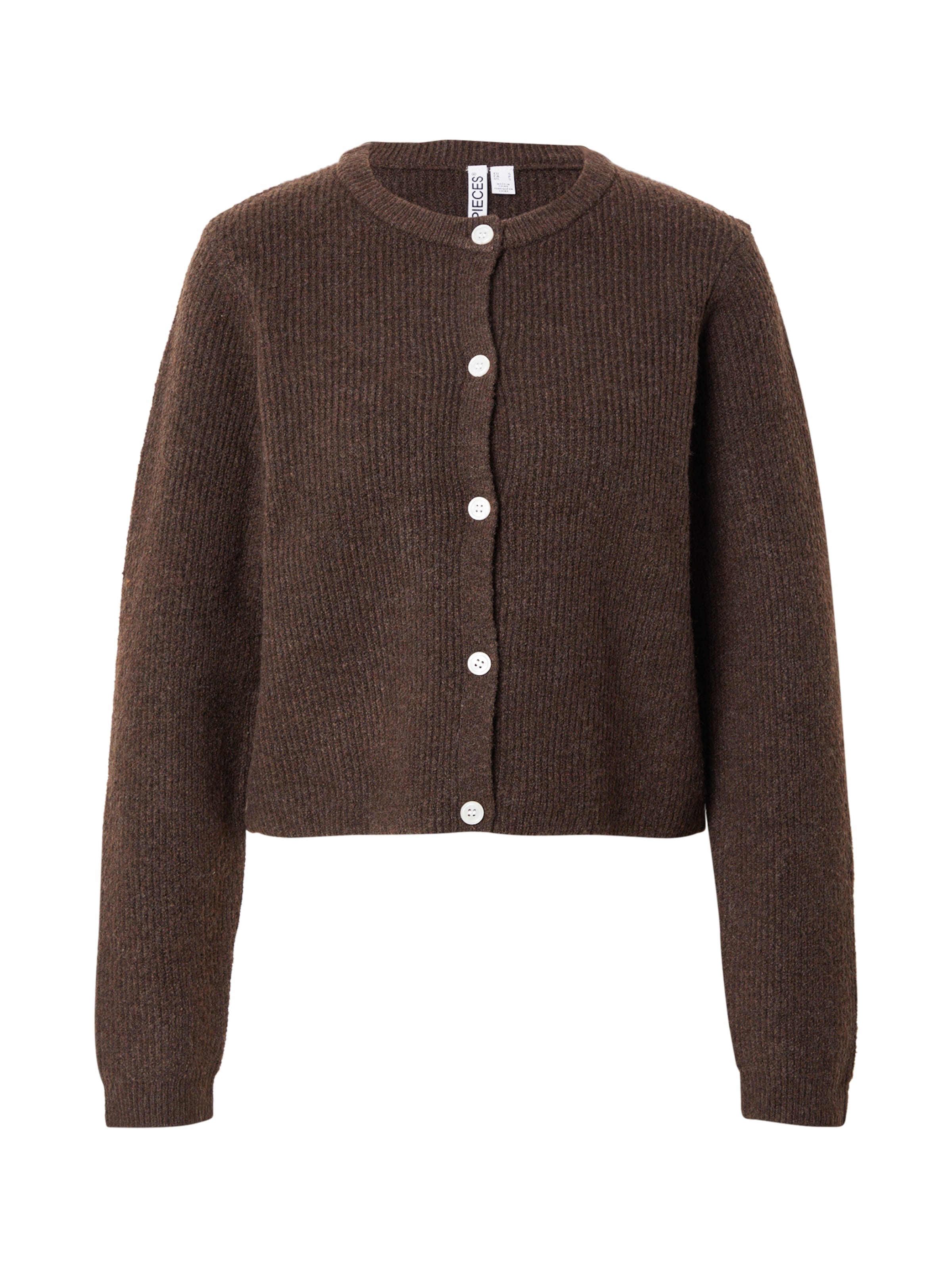 PIECES Gebreid vest 'PCSilly' in Bruin: voorkant