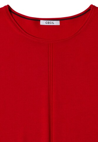 CECIL Basic Pullover mit Rundhals in Unifarbe in Rot