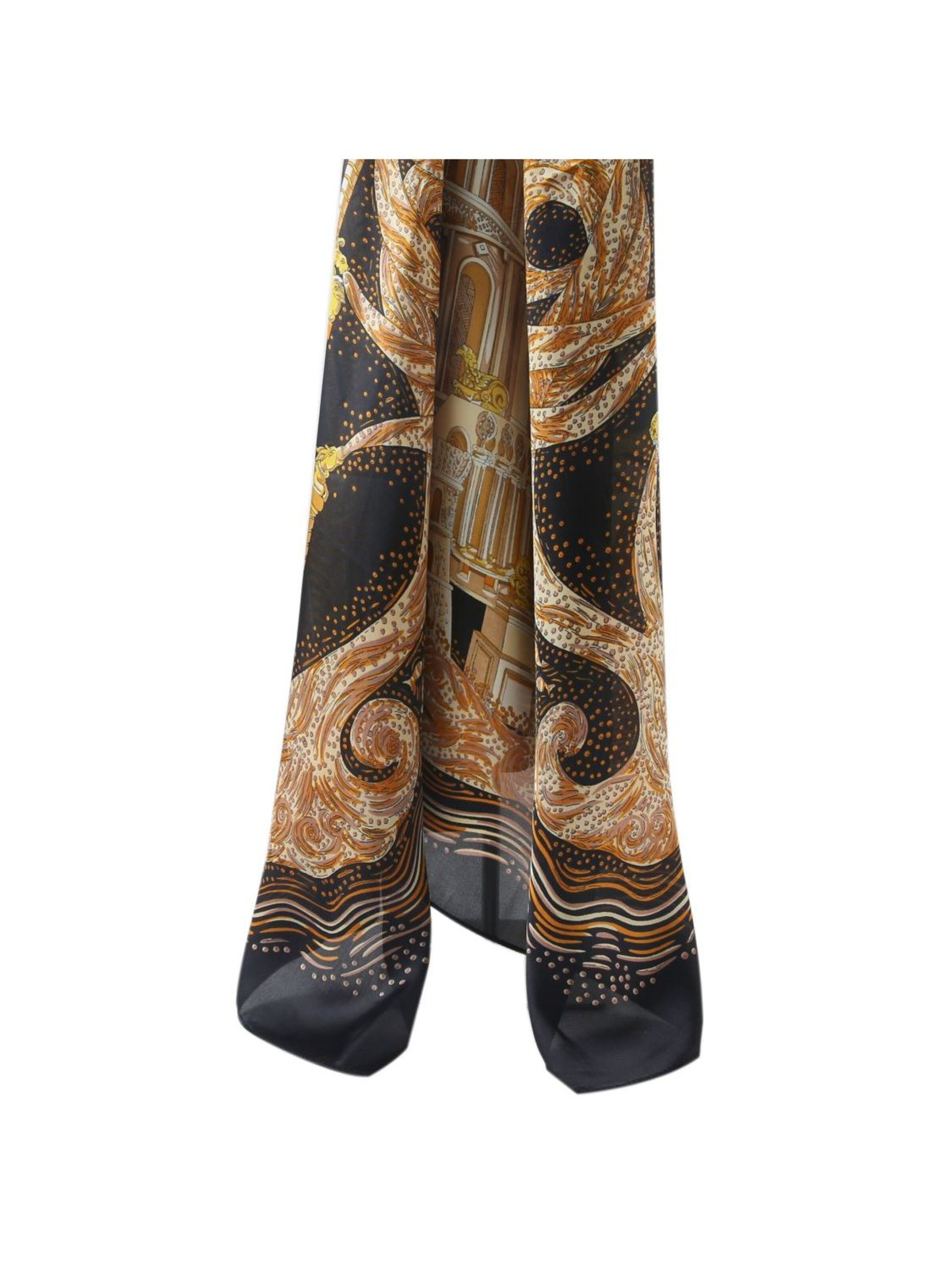 Écharpe 'Grand carré de Soie Babylone Zoé' alberto cabale en or