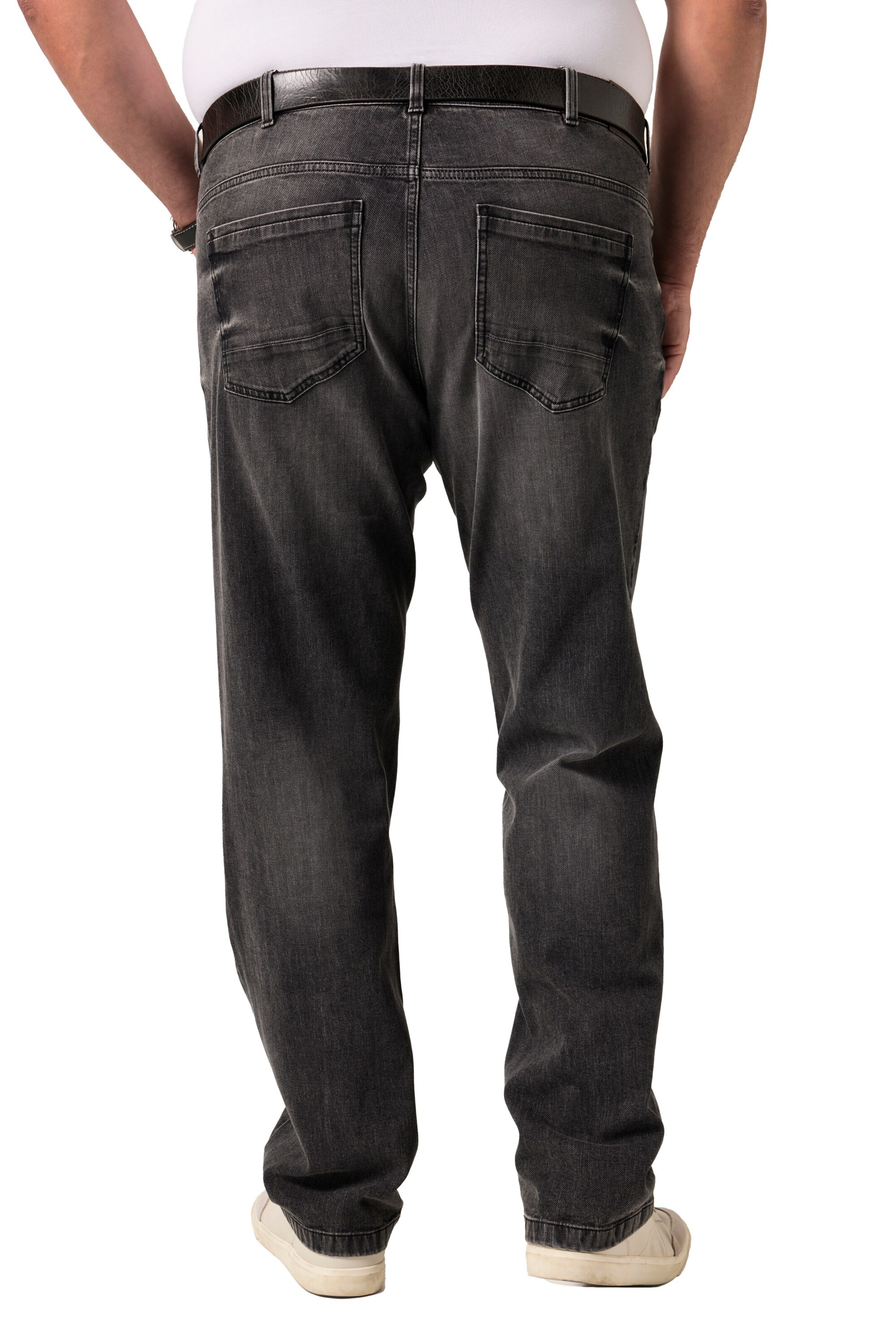 Men Plus Regular Jeans in Zwart