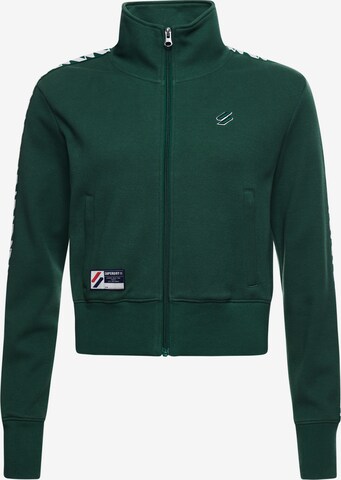 Superdry Zip-Up Hoodie 'Code' in Green: front