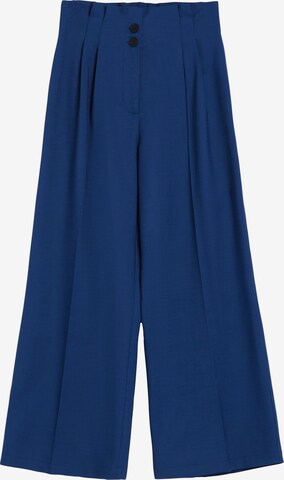 Wide leg Pantaloni con pieghe di Bershka in blu: frontale