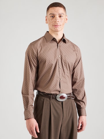 s.Oliver Regular fit Overhemd in Bruin: voorkant