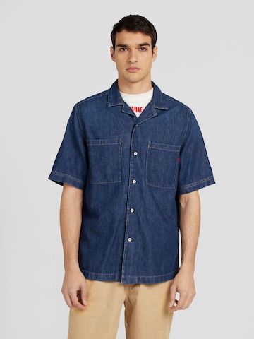 DIESEL Regular fit Button Up Shirt 'D-PAROSHORT' in Blue: front