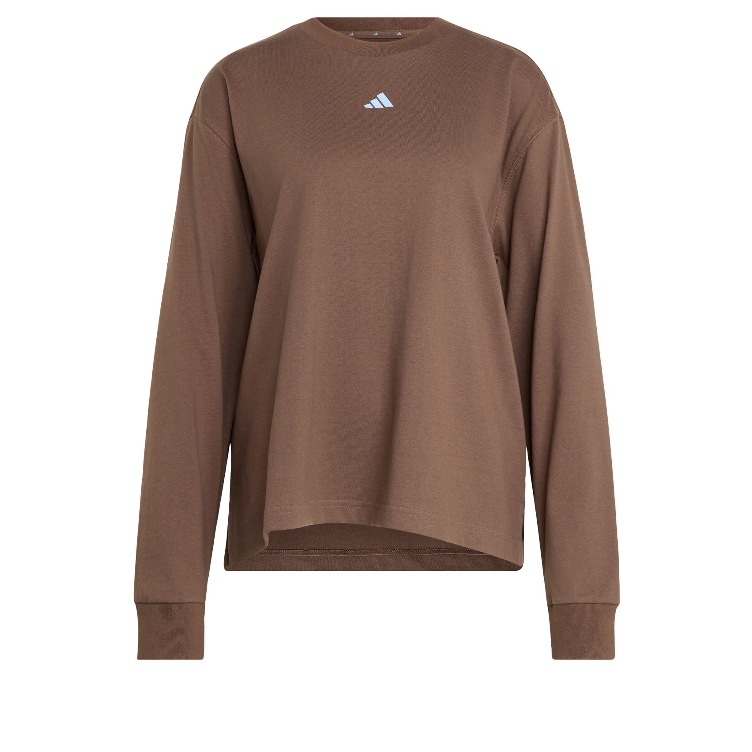 ADIDAS SPORTSWEAR - Camisa funcionais '3 Stripes Studio' em castanho: frente