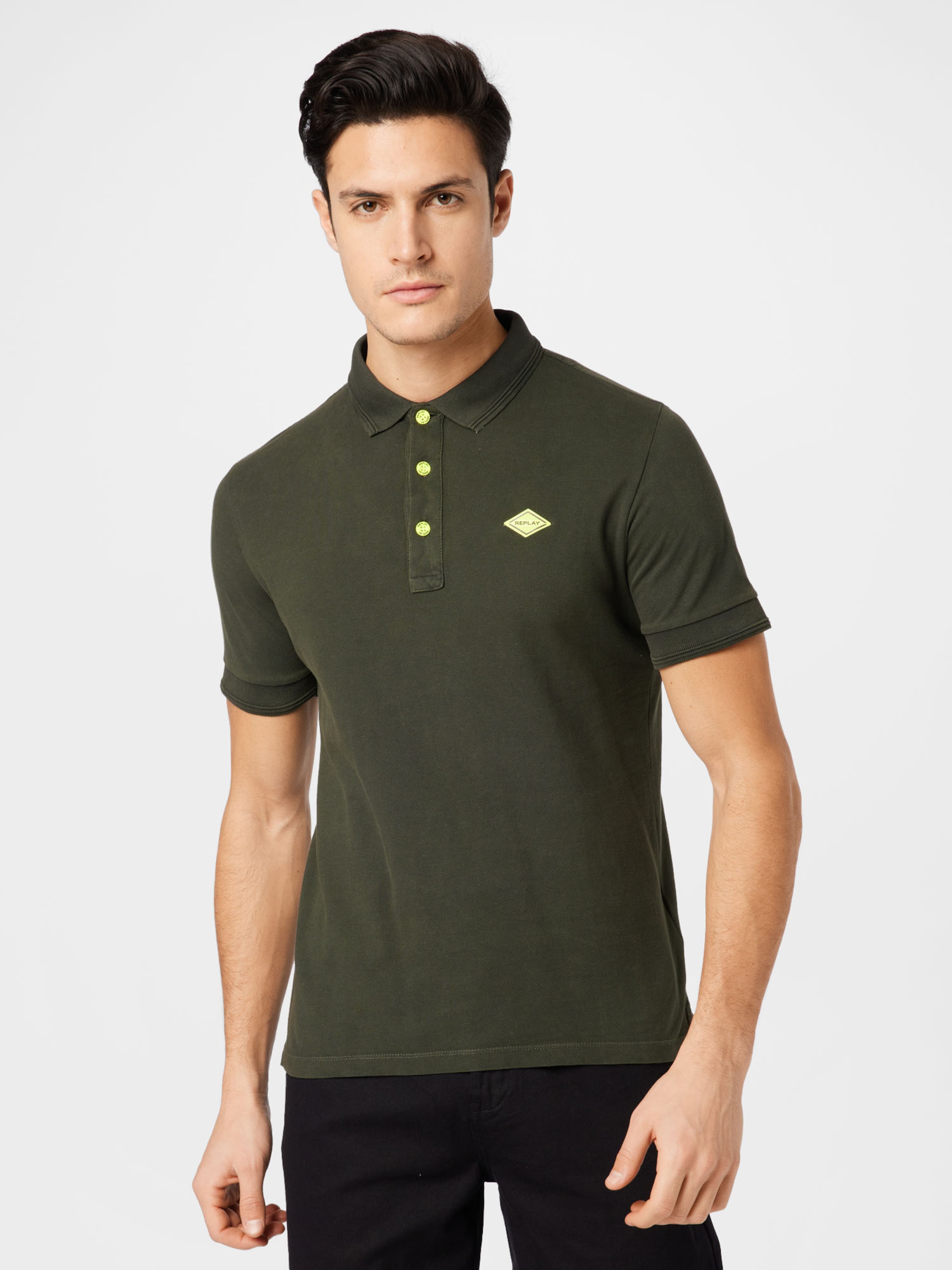 Uomo Abbigliamento REPLAY Maglietta in Verde Scuro 