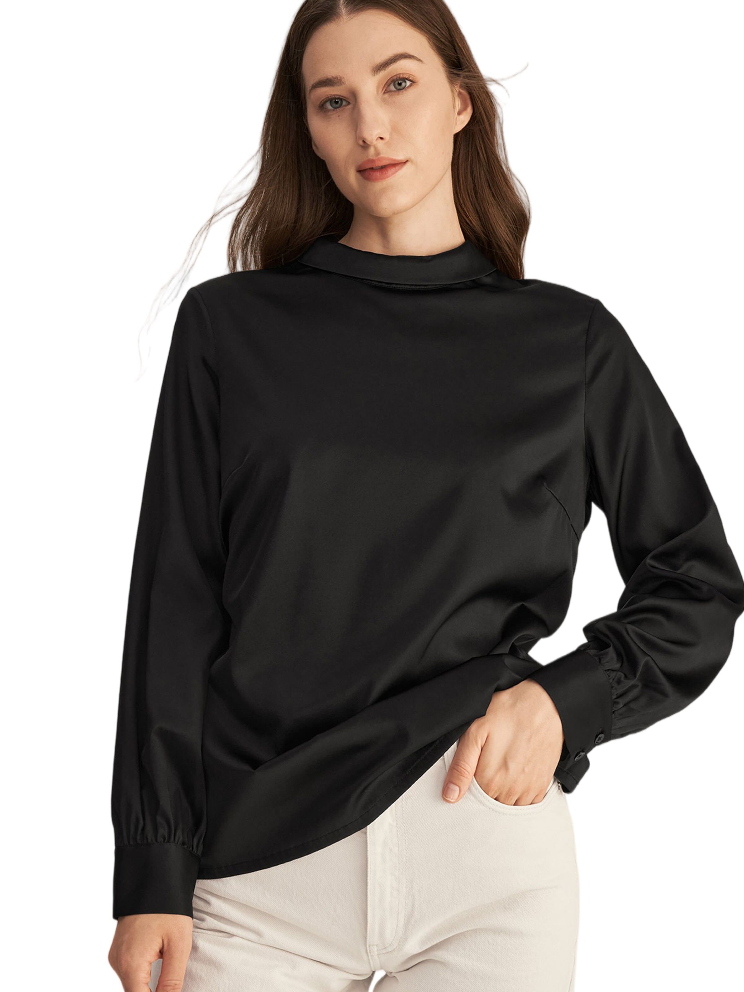 Lilysilk - Blusa en negro: frente