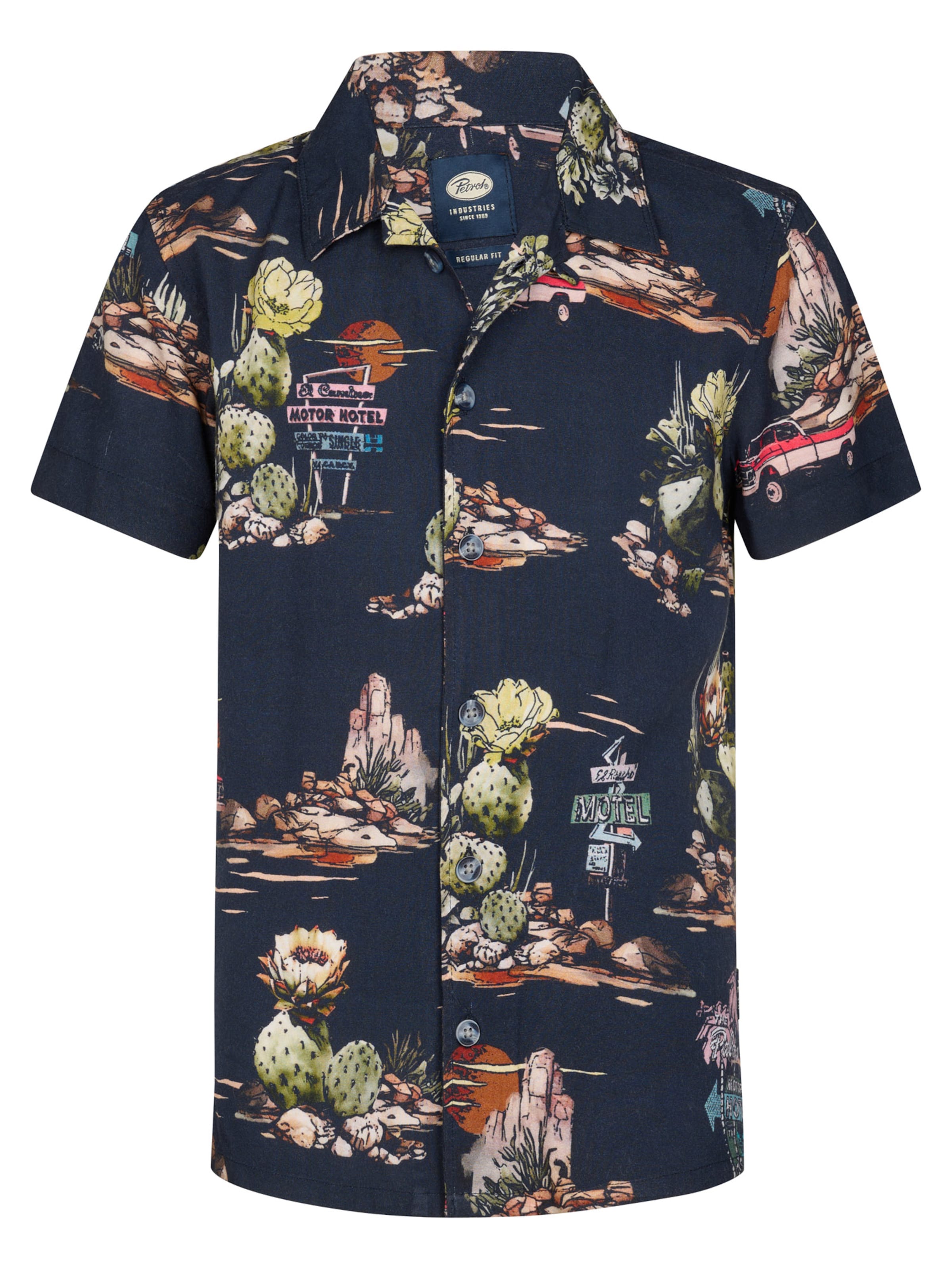 Petrol Industries Regular fit Button up shirt in Blue: front