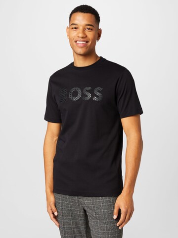 BOSS Black T-shirt 'Tiburt' i svart: framsida