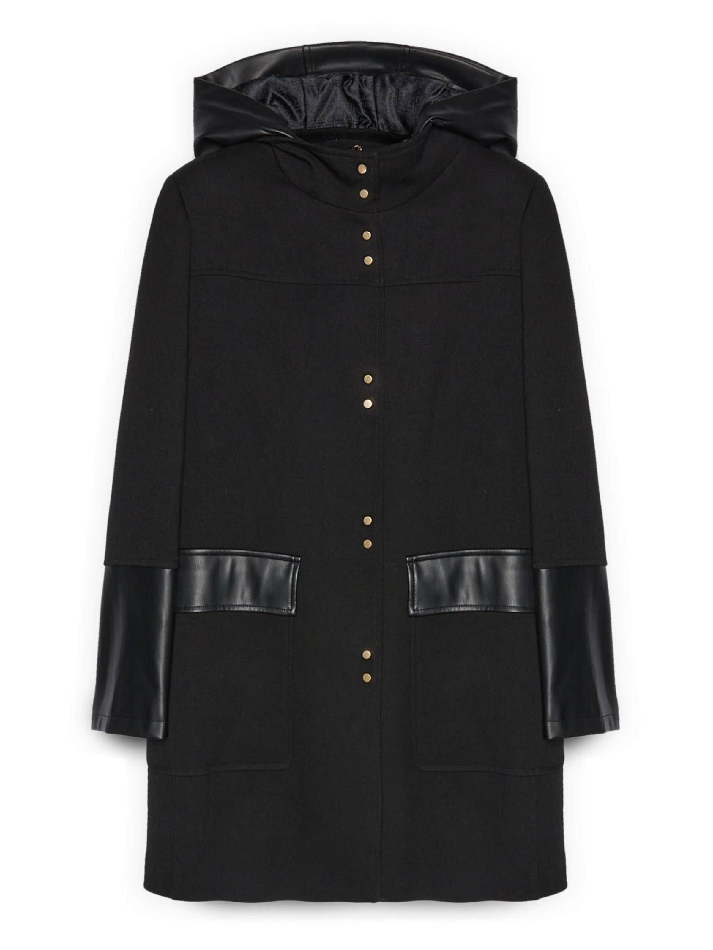 Fiorella Rubino - Abrigo de invierno en negro: frente