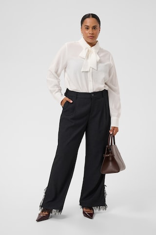 KAFFE CURVE Wide leg Broek 'Abby' in Grijs