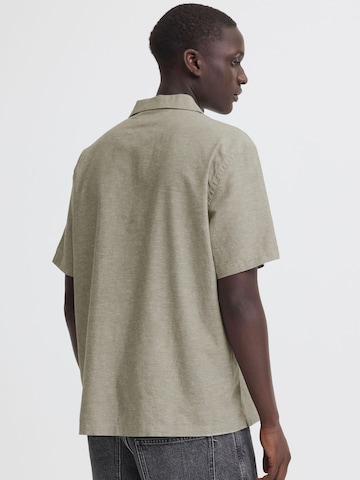BLEND Comfort fit Button Up Shirt ' BHAban Cuba Linen Mix ' in Green