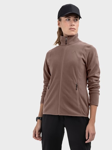 Veste en polaire fonctionnelle Schöffel en marron : devant