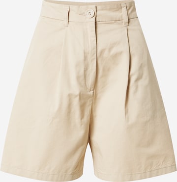 Monki - regular Pantalón plisado en beige: frente