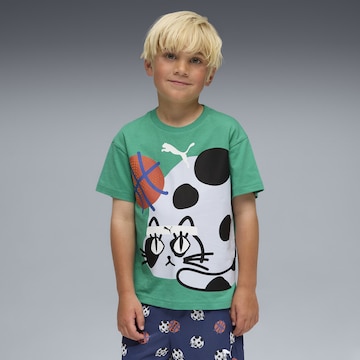 PUMA Funktionsshirt 'Sporty Cats' in Grün: Vorderseite