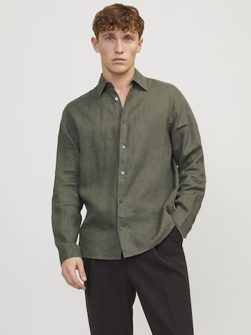 JACK & JONES Regular fit Button Up Shirt 'Lawrence' in Green: front