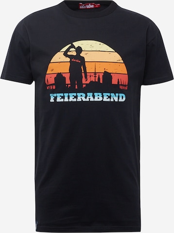 T-Shirt 'Feierabend' Derbe en noir : devant