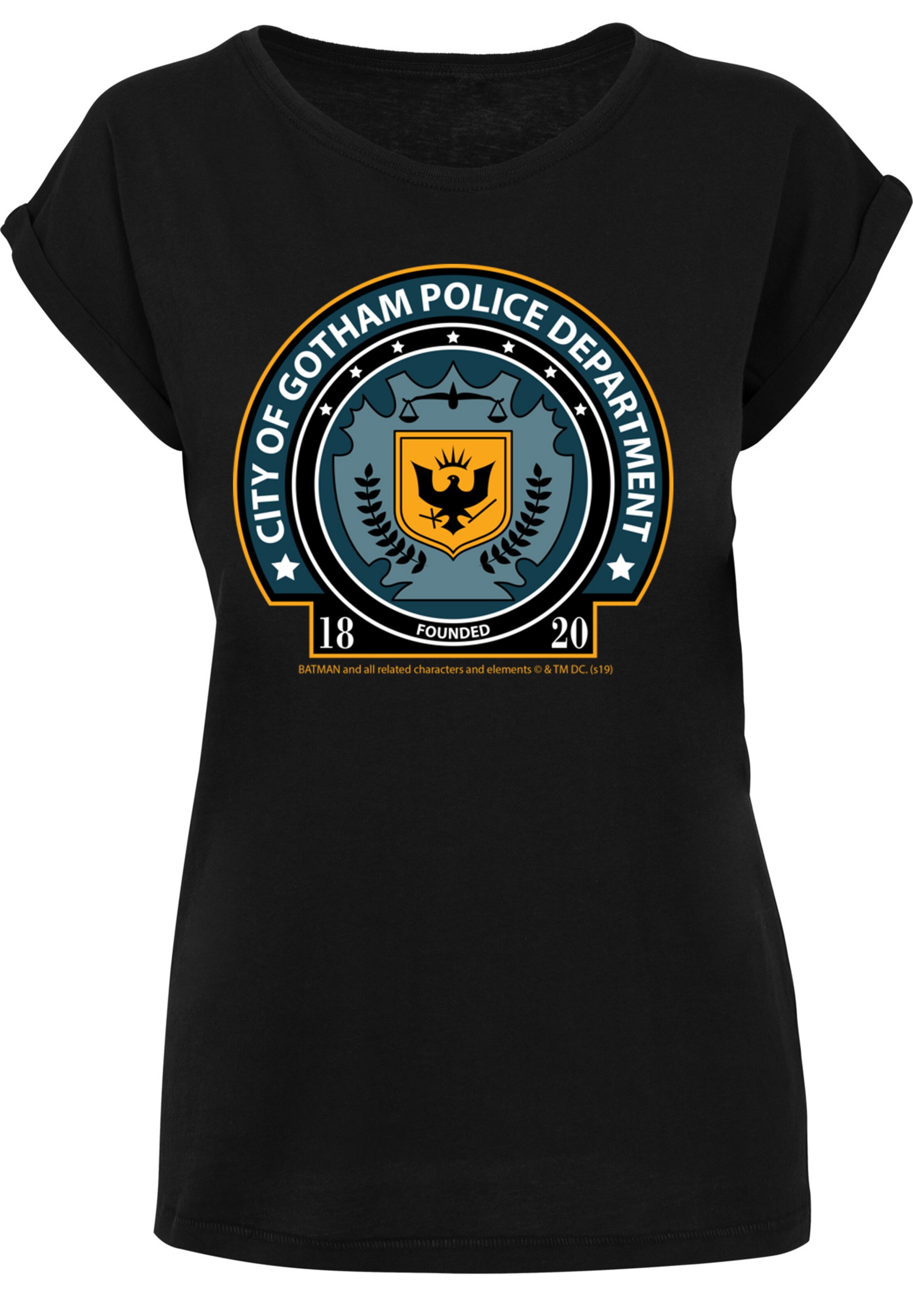 F4NT4STIC Shirt 'DC Comics Superhelden Batman Gotham Police Dept' in Black: front