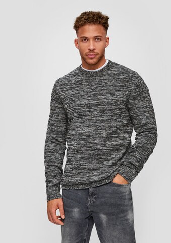 s.Oliver Men Tall Sizes Sweater in Black: front