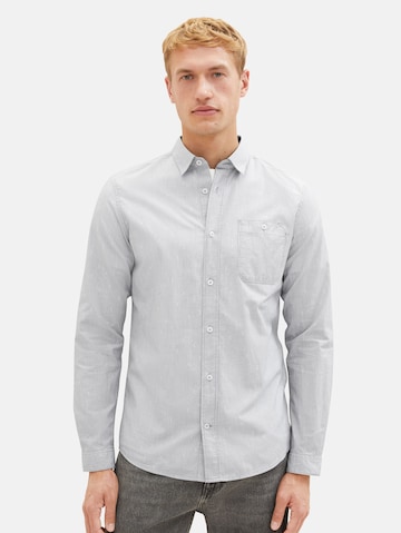 TOM TAILOR Regular fit Button Up Shirt in Grey: front