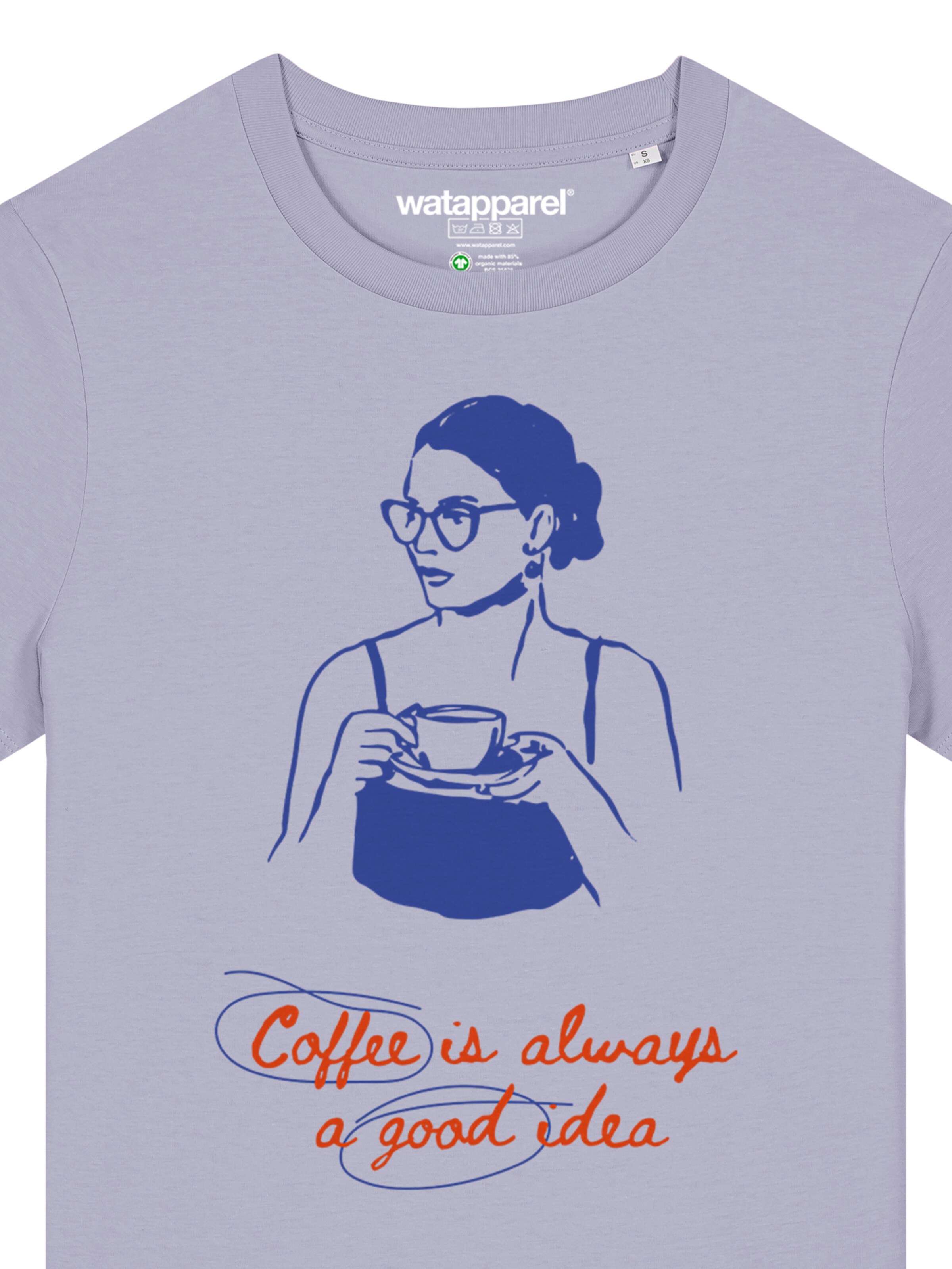 Maglietta 'Coffee Is A Good Idea' di Watapparel in lilla