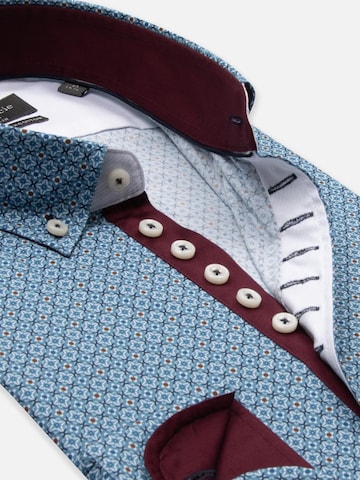 Coupe slim Chemise business 'Donatello Iconic Poplin Stretch Man Shirt Light Blue White' 7Camicie en bleu