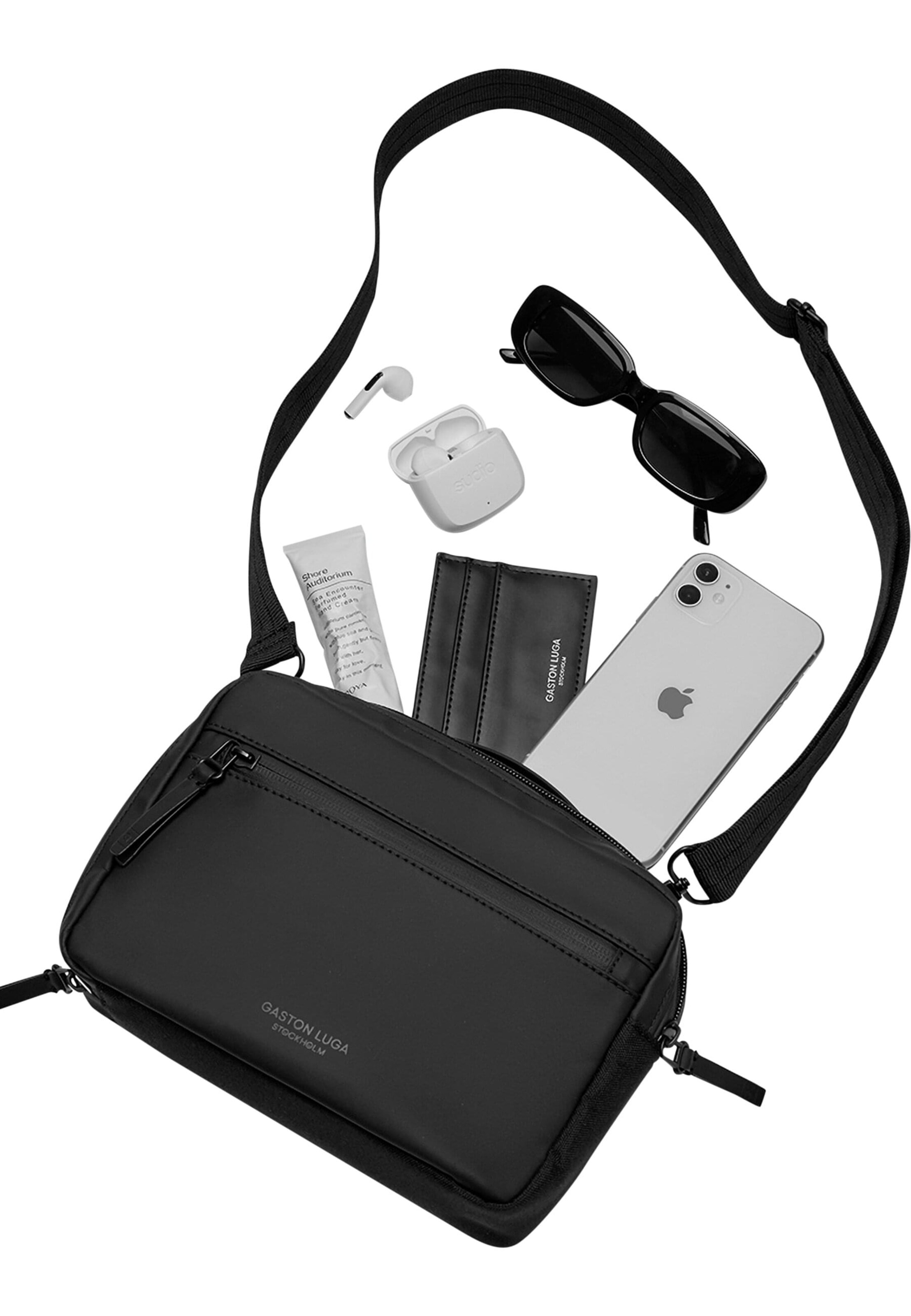 Gaston Luga Schoudertas 'Däsh' in Zwart