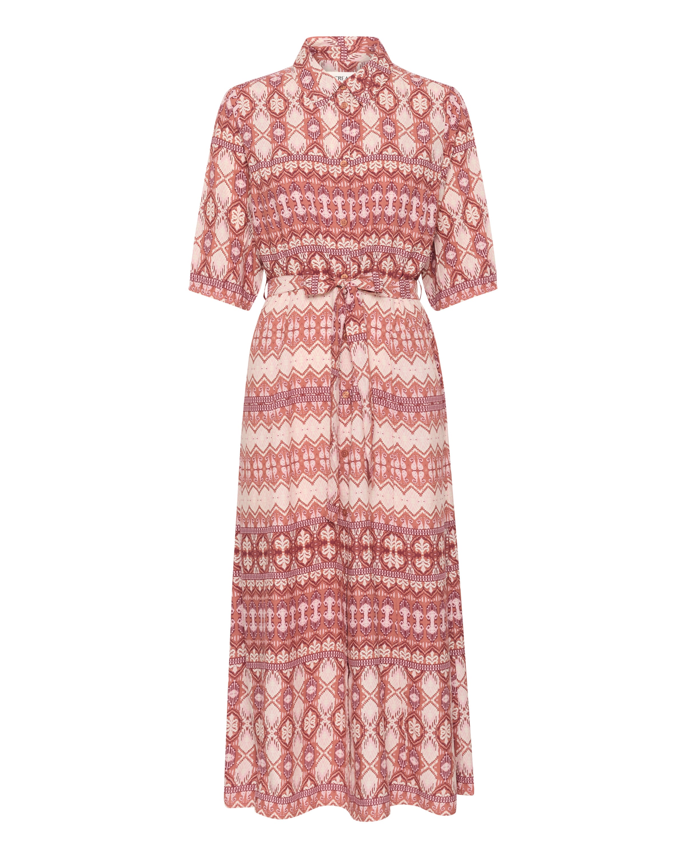 Robe-chemise 'Tiah' Cream en rose : devant